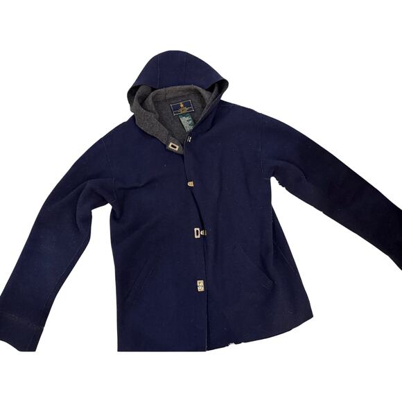 Ralph Lauren 78% wool soft jacket w hood classic gently used winter sz MP - Picture 10 of 12